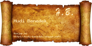 Hudi Benedek névjegykártya